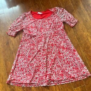 Skye's the Limit Red‎ and White Puff Sleeve Sundress